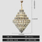Designer LED Light Luxury Villa Main Hall Crystal Chandelier Luxury Hotel Restaurant Sales Office Custom Lights Pendant lights