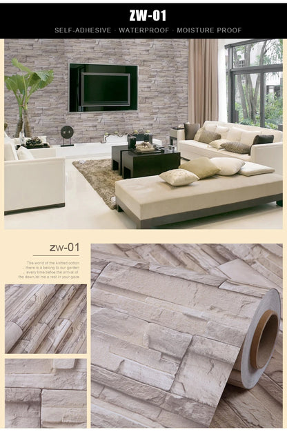 Red Brick Moisture-Proof Waterproof Renovation Sticker PVC Self-Adhesive Room Decoration Bedroom Study Background Wall Wallpaper