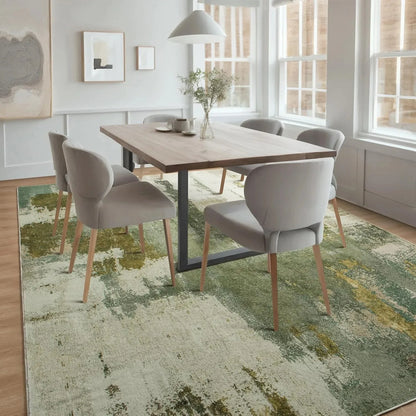 Area Rugs for Living Room, Machine Washable Vintage Rug, Non-Slip Low Pile Throw Rugs with Rubber Backing Washable Carpet