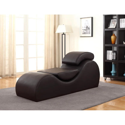 Modern Faux Leather stretch Relaxation Living Room Chair Lounge, Chocolate Brown