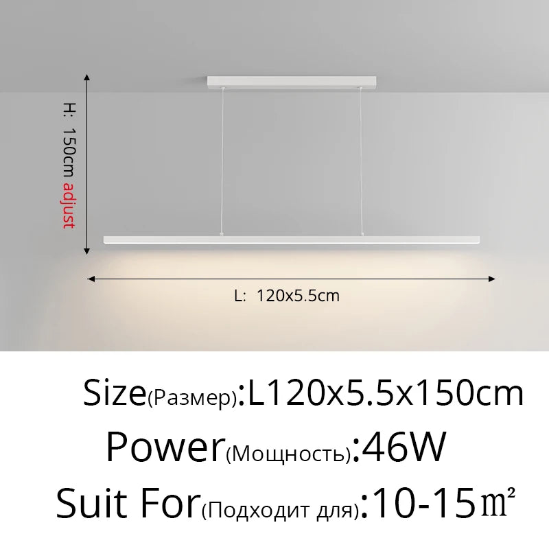 Modern Led Minimalist Long Pendant Lights For Home Villa Living Bedroom Dining Room Study Indoor Lighting Decoration Lamps