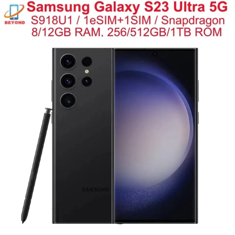Samsung S23 Ultra 5G S918U1 Original 6.8" AMOLED ROM 256GB/512GB/1TB Snapdragon NFC  US Version Cell Phone S23U
