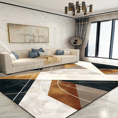 Modern Golden Geometric Carpet for Living Room Large Area Decoration Home Rugs for Bedroom Soft Non-slip 200x300 Lounge Sofa Mat
