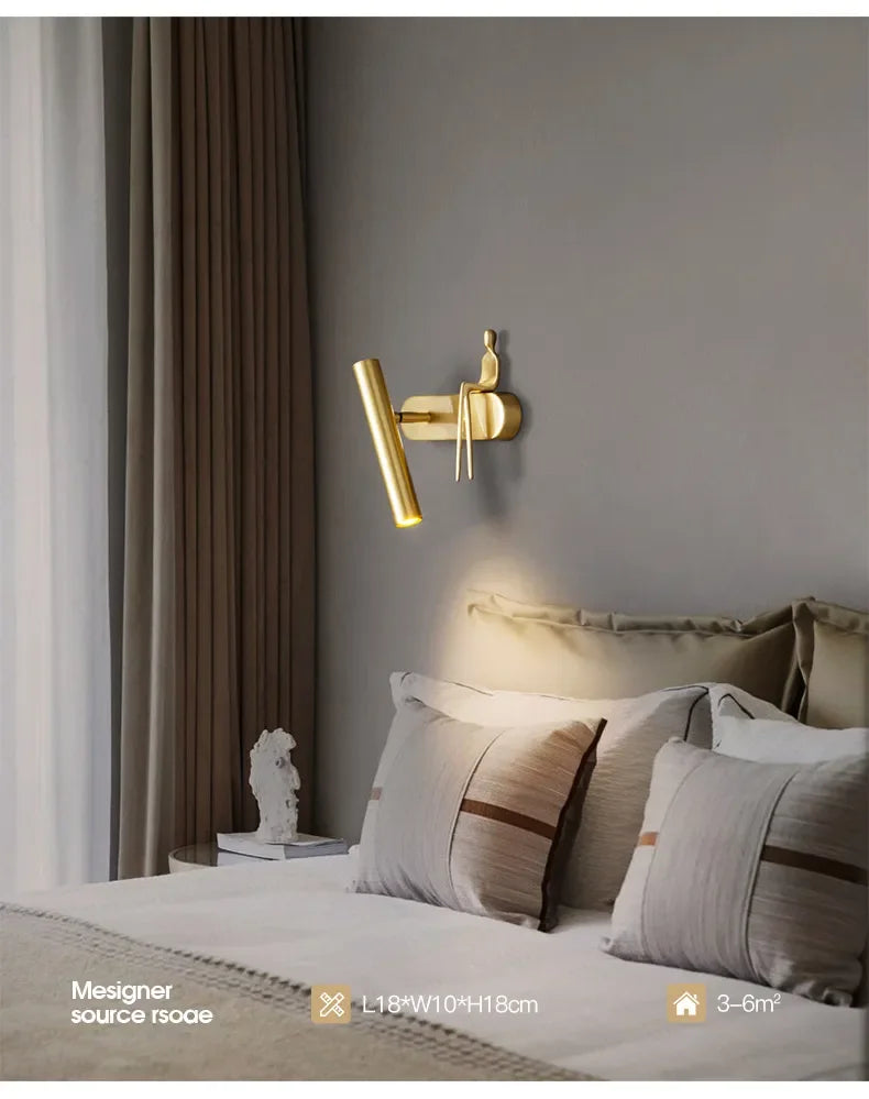 Creative LED Wall Lamp Personality Postmodern Living Room Background Wall Light Luxury Bathroom Bedside Wall Lamp Decor Fixtures