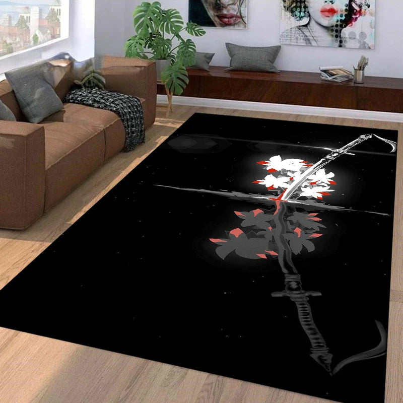 15 Size Samurai Spirits Pattern Rug Carpet for Living Room Bathroom Mat Creative Doormat Carpet for Bedroom Home Decor Play Mat