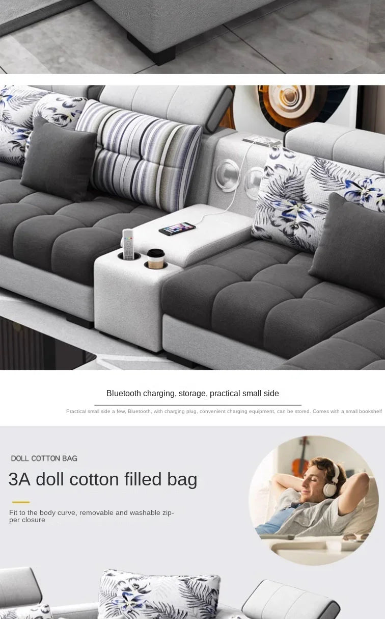 Gray Large Wood Sofas Filler Waterproof Design Lazy Lounges Puffs Couch Salon Recliner Luxury Canape Salon Furniture Home