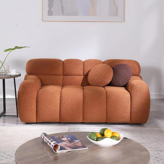Sofa for Living Room, Cloud Couch with Solid Eucalyptus Frame & Cloud Pillow, Mid Century Modern Couch for Coffee Room