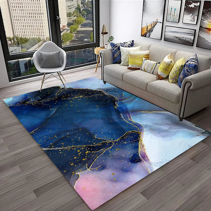 Luxurious Black Green Gold Colour Marble 3D Carpet Rug for Home Living Room Sofa Doormat Decor,kids Area Rug Non-slip Floor Mat