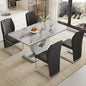 Modern Dining Set Table and  Chairs,Dining Room Table Set and 4 PU Leather Upholstered Dining Chairs,63'' Large Dinner Table Set