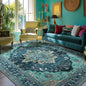 VIKAMA Boho Luxury Floral Loop-Pile Carpet - Chic Bohemian Area Rug for Living Room & Bedroom, Durable Non-Slip Mat Home Decor