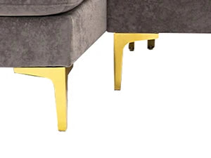 U-Shaped Sectional Sofa Couch, 4 Seat Sofa Set for Living Room, Convertible L-Shaped Velvet Couch Set with Chaise Lounge
