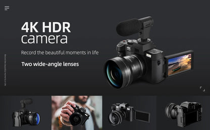 NBD Digital Camera 4K 48MP Autofocus Camera WiFi Photography Support No Battery Use Digital Camera Suitable for Beginners