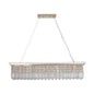 Modern Crystal Chandelier for Dining Room 8-Light  Rectangle Raindrop Chandelier Contemporary Rectangular Fixture Pendant Light