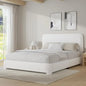 King and Headboard,Boucle Upholstered Platform Bed Frame,Modern Style,Soft Rounded Corners,No Box Spring Required,Easy