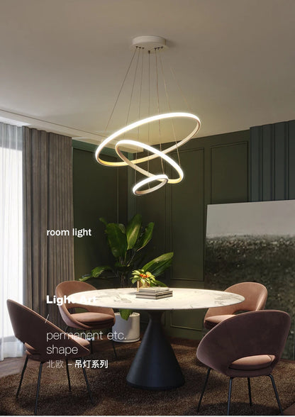 LED Chandelier Ring Ceiling Lighting For Living Room Bedroom Dining Room Kitchen Ceiling Chandelier Lustre Home Light Fixtures