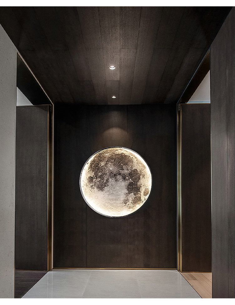 Nordic Modern Designer Art Minimalist Moon Wall Lamp Foyer Gallery Background Bedroom Bedside Roof Creative Decoration Hotel Bar