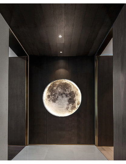 Nordic Modern Designer Art Minimalist Moon Wall Lamp Foyer Gallery Background Bedroom Bedside Roof Creative Decoration Hotel Bar