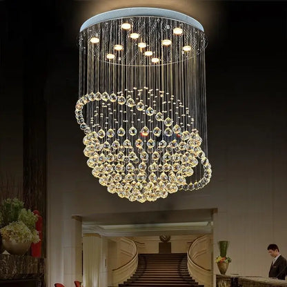 Creative Crystal Chandelier, Hotel Lobby, Restaurant, Duplex Building, Villa, High Ceiling, Living Room, Staircase, Long Chandel