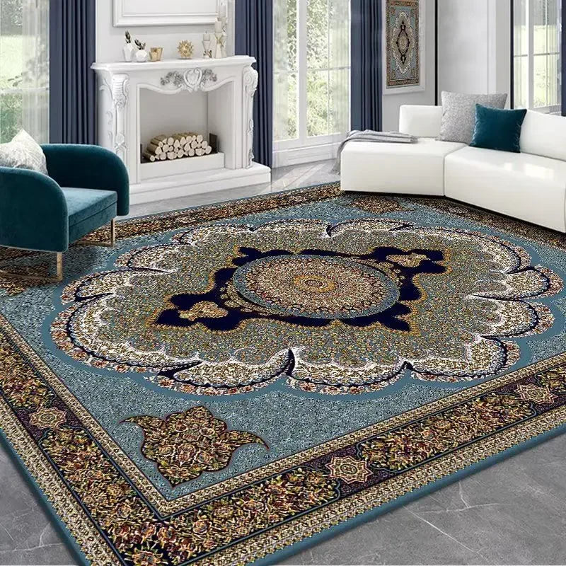 Vintage Persian Red Carpet Living Room High-end Luxury American Hairless Tea Table Rug Bedroom Bed End Anti-slip Large Area Mat