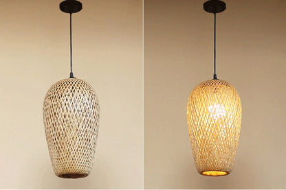 Bamboo Lantern Bamboo Woven Chandelier Chinese Restaurant Tea Room Chandelier Japanese Restaurant Straw Hat Rattan Woven Chandel