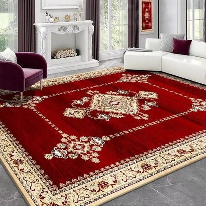 Vintage Persian Red Carpet Living Room High-end Luxury American Hairless Tea Table Rug Bedroom Bed End Anti-slip Large Area Mat
