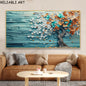 Abstract 3D Bule Flower Tree Poster and Prints Modern Canvas Painting Wall Art Pictures for Living Room Home Decor No Frame
