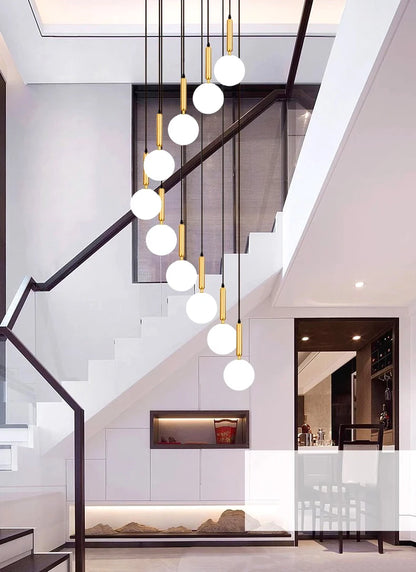 Modern ring stairs led lights pendant light lamps for living room led Chandeliers for dining room hanging light indoor lighting