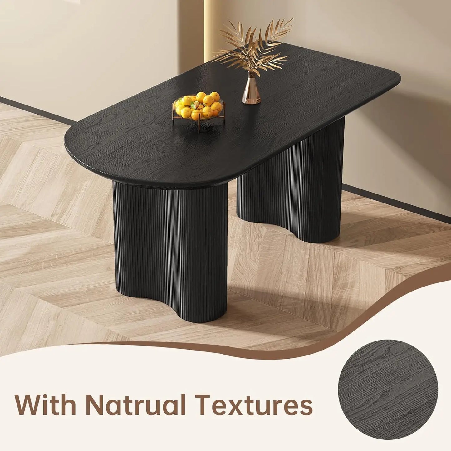 Dining Table Set for 4, 55" Oval Dining Room Table and Chairs Set 4C Baking Paint Technology, Dining Tables with 4 Chairs
