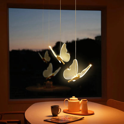 Butterfly Chandelier LED Ceiling Pendant Light Hanging Lamp Dining Living Room For Home Decora Indoor Lighting Bedroom Luminaire