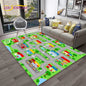 Child Playmat Traffic Highway City Playroom Carpet Rug for Home Living Room Bedroom Doormat Decor, Area Rug Non-slip Floor Mat