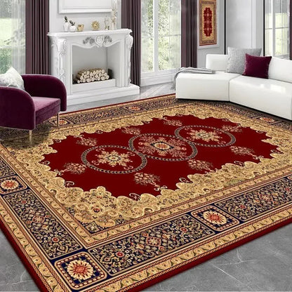 Vintage Persian Red Carpet Living Room High-end Luxury American Hairless Tea Table Rug Bedroom Bed End Anti-slip Large Area Mat
