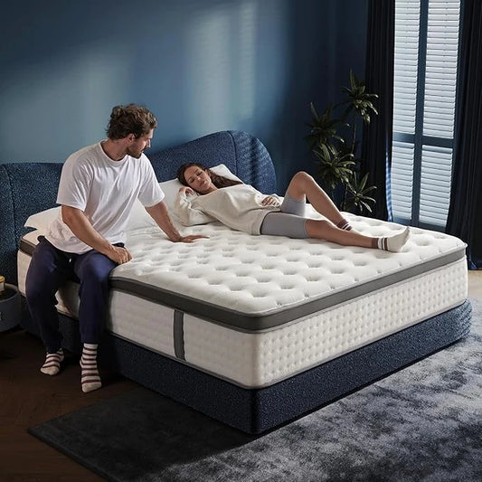 Queen Size Mattress, Queen Mattress in a Box,Superior Hybrid Mattress With Gel Memory Foam or Back & Lumbar Support