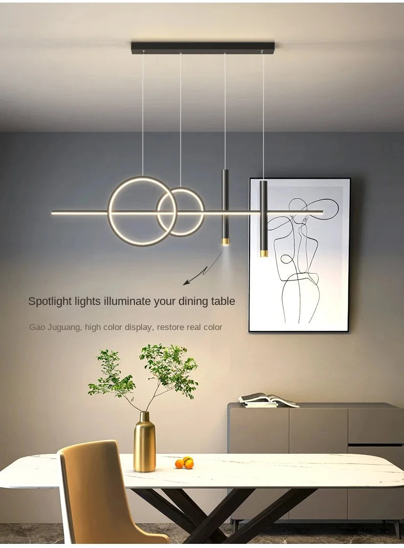 Modern Dining Room Pendant Lamp Nordic LED Ceiling Chandelier Light Luxury Minimalist Restaurant Tables Bar Counter Hanging Lamp