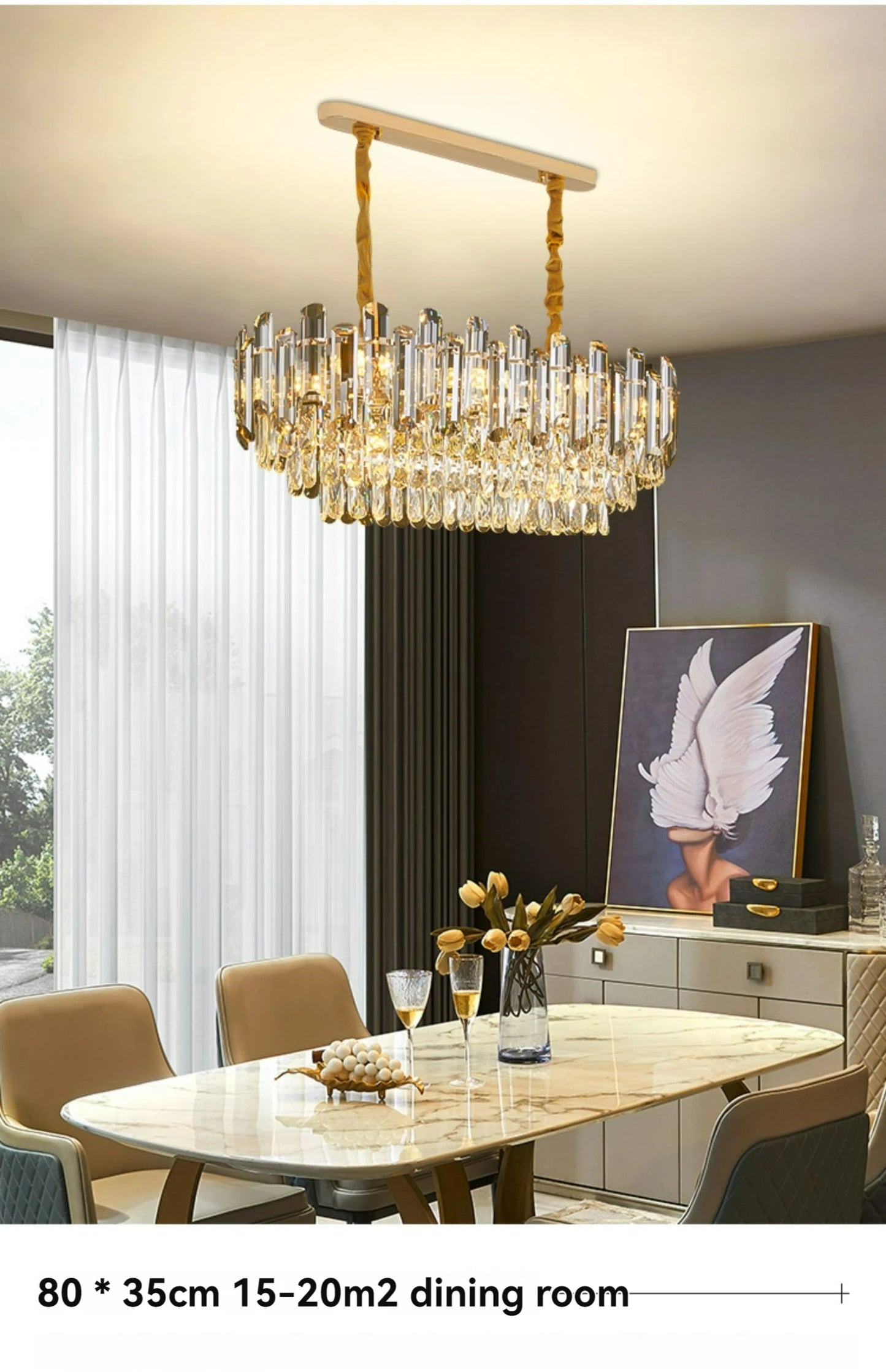 Post-modern Simple and Luxurious Crystal Chandelier Living Room Lamps Dining Room Decoration Household Led Indoor Lighting