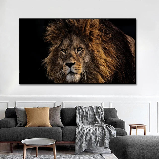 Large Size Lion Leopard Animals Posters African Elephant Tiger Wall Picture Canvas Painting One Piece Home Decoration No Frame