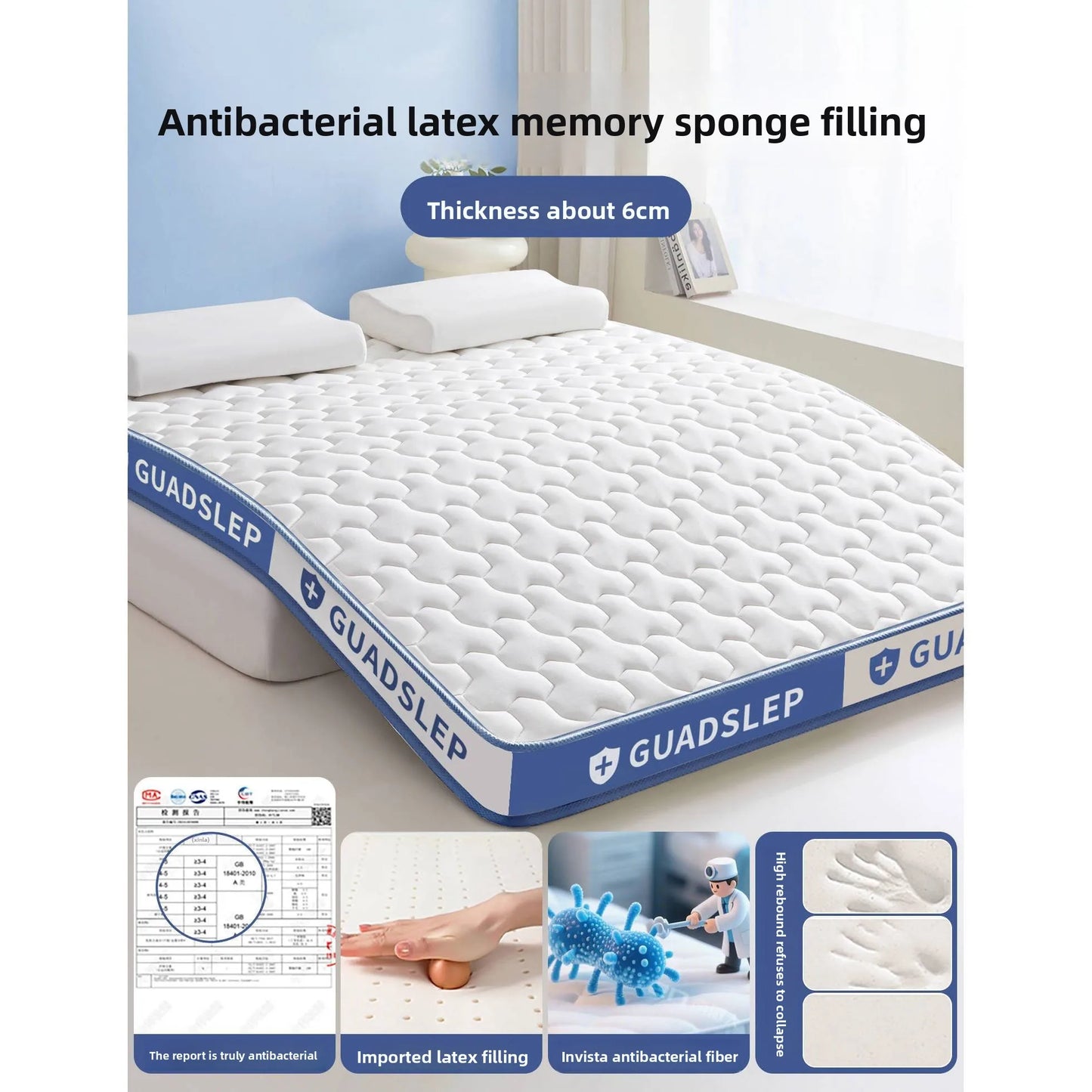 Mattress for home use, bedroom, latex sponge, soft mattress, dormitory, student, single mattress