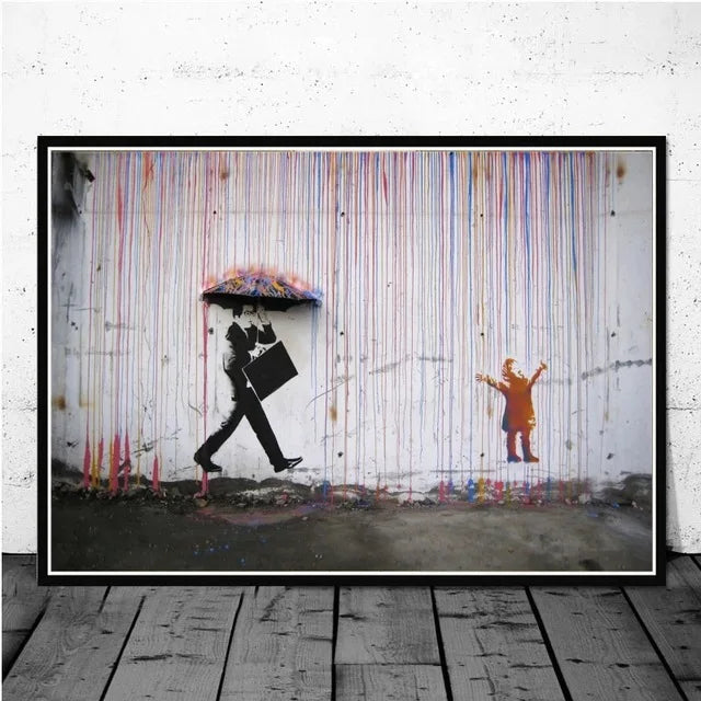 Canvas Wall Art Painting Abstract Banksy Graffiti Art Picture Funny Monkey Street Pop Wall Art Posters for Home Bedroom Decor