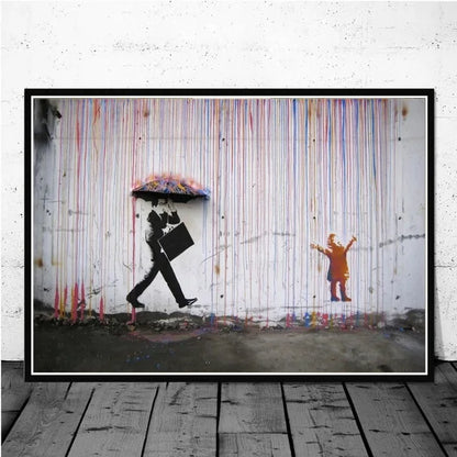 Canvas Wall Art Painting Abstract Banksy Graffiti Art Picture Funny Monkey Street Pop Wall Art Posters for Home Bedroom Decor