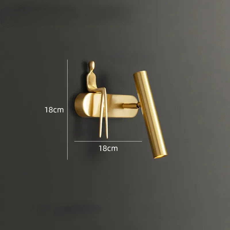 Creative LED Wall Lamp Personality Postmodern Living Room Background Wall Light Luxury Bathroom Bedside Wall Lamp Decor Fixtures