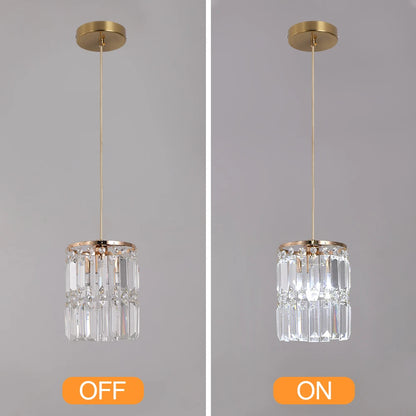 Nordic Copper LED Pendant Light Luxury Crystal Ceiling Lamps Modern Chandelier Lustre Dining Table Bar Kitchen Island Fixtures