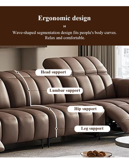 Leather Sofa Electric Recliner Sectional Home Theater Seating Manual Power Reclining Set Genuine Furniture Living Room