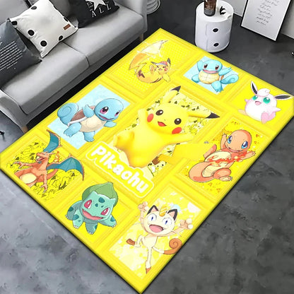 Pokemon Cartoon Carpet Rug for Living Room Bedroom Decoration Picnic Camp Kitchen Carpet Crawling Carpet Decoration
