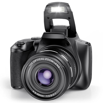 4K Professional Video SLR Camera 64MP Vlog Digital Cameras for Youtube Livestream Webcam 10X Optical Zoom Photography Camcorder