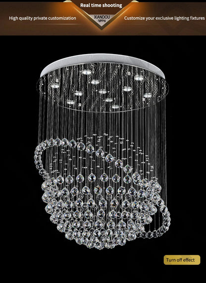 Creative Crystal Chandelier, Hotel Lobby, Restaurant, Duplex Building, Villa, High Ceiling, Living Room, Staircase, Long Chandel