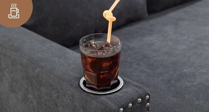 Convertible Sectional Couches for Living Room, L-Shaped Couch 3 Seats Sofas with Storage Chaise & 2 Cup Holders, Small Sofa