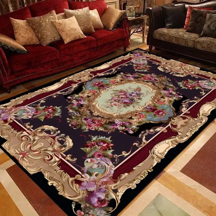European Floral Carpets for Living Room Sofas Big Size Luxury Rugs Decoration Bedroom Carpet home Floor Mat tapis salon 카페트