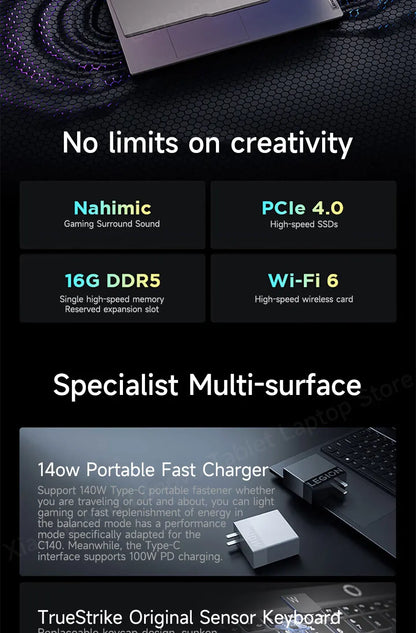 Lenovo Gaming Loptop LEGION GeekPro G5000 15.6“144Hz Intel I7-13650HX 16/32G DDR5 512G/1TB/2TB Pcie 4.0 SSD RTX4060 Notebook PC