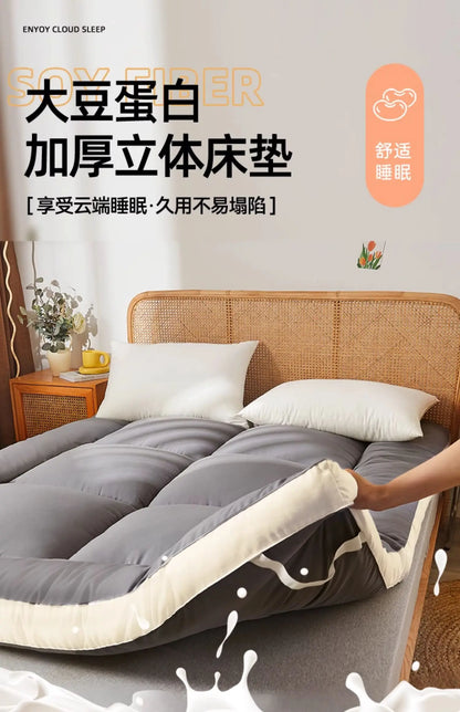 Tatami Soft Mattress for Dormitory Single Bed Mat Soy Fiber Cushioned Floor Mat Double Mattress for Comfortable Sleep