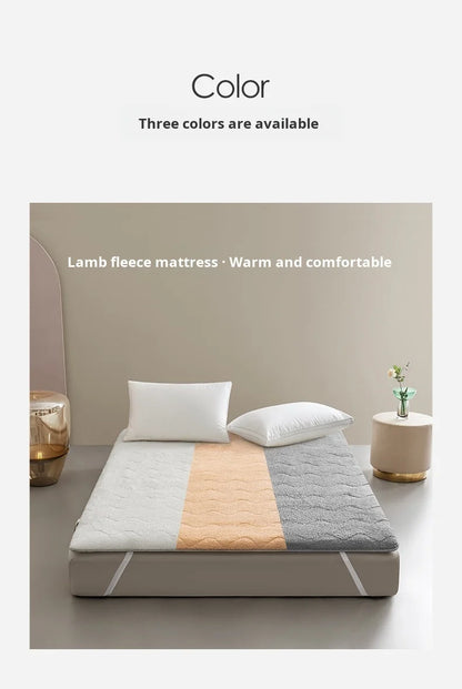 Student dormitory foldable thickened warm lamb velvet tatami mattress winter floor bunk bed mattress Home Double mattress
