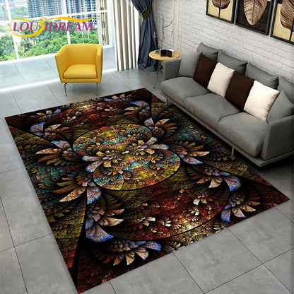 Bohemia Mandala Geometric Area Rug,Carpet Rug for Home Living Room Bedroom Sofa Doormat Kitchen Decor,Kid Non-slip Floor Mats